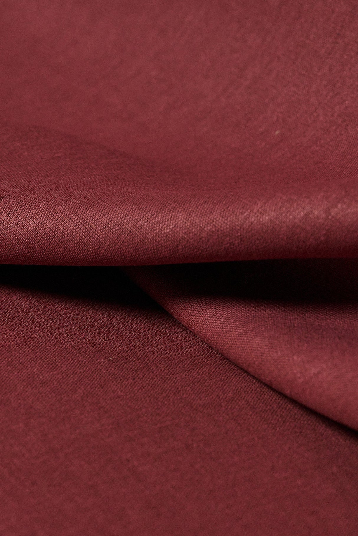 1 Yard Burgundy Linen Silk Fabric, Elegant Midweight Woven Material 54 Inches Wide