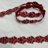 1 Yard Beaded & Corded Lace Trimming on Organza | 3/4" Wide | Decorative Couture Trim for Bridal, Quinceañera & Formalwear