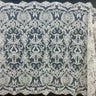 1 Yard Beaded & Corded Embroidered Bridal Lace Fabric on Mesh, Polyester, 54" Wide,