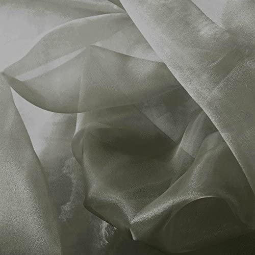 1 Yard Charcoal Sparkle Sheer Organza Fabric 60" Wide