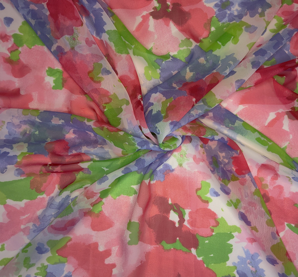 1 Yard White or Fuchsia or Purple Chiffon Fabric Lightweight Sheer Polyester for Apparel, Decor & Crafts, 56/58" Wide