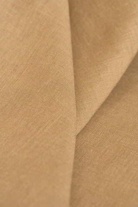 1 Yard Camel Stone Washed Pure Linen Fabric Midweight Solid 54 Inches Wide