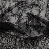 1 Yard Chantilly Lace Fabric with Embroidered Floral Pattern, 54" Wide, Elegant Sheer Fabric for Bridal & Fashion