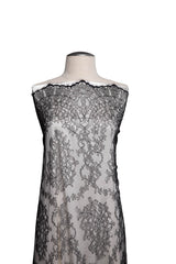 1 Yard Luxurious Chantilly Lace Fabric with Lavish Floral Pattern 54" Wide