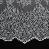 1 Yard Luxurious Chantilly Lace Fabric with Lavish Floral Pattern 54" Wide