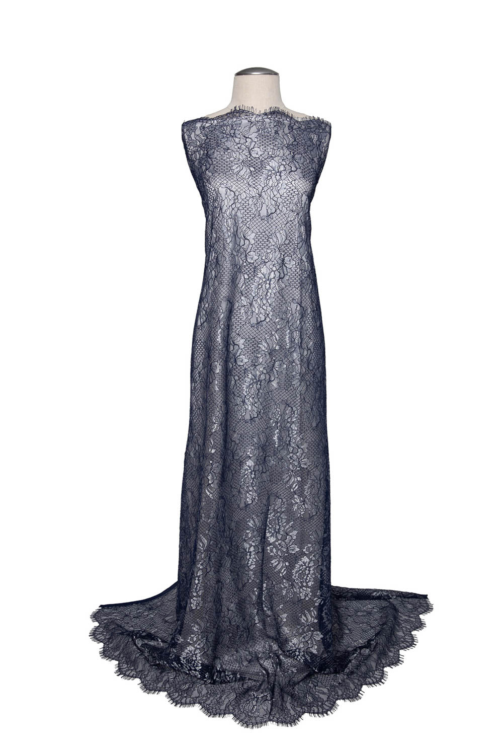 1 Yard Chantilly Lace Fabric with Cord Embroidery & Floral Pattern, 56" Wide, Elegant & Durable