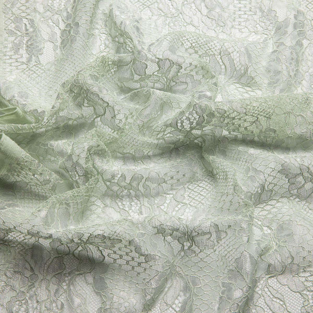 1 Yard Chantilly Lace Fabric Embroidered with Cord and Exquisite Floral Pattern, 56" Wide