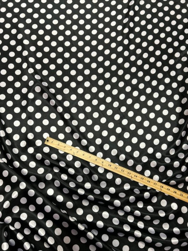 1 Yard One-Inch Polka Dot Charmeuse Satin Fabric for Apparel & Crafts 58/60" Width