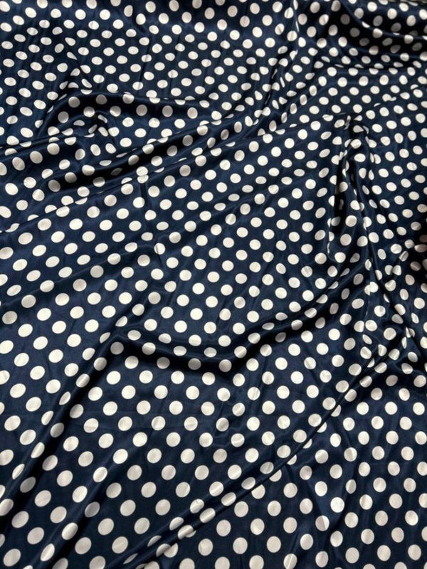 1 Yard One-Inch Polka Dot Charmeuse Satin Fabric for Apparel & Crafts 58/60" Width