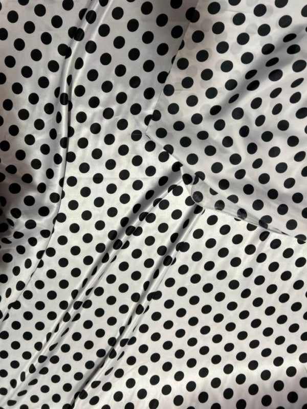 1 Yard One-Inch Polka Dot Charmeuse Satin Fabric for Apparel & Crafts 58/60" Width