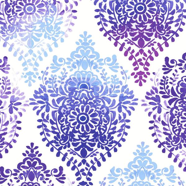 1 Yard Elegant Cool Damask Wallpaper for Modern & Classic Interiors