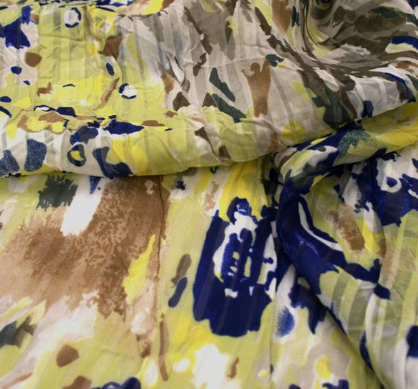 1 Yard Shadow Stripe Chiffon Fabric Sheer Lightweight Polyester, 53" Wide for Apparel & Crafts