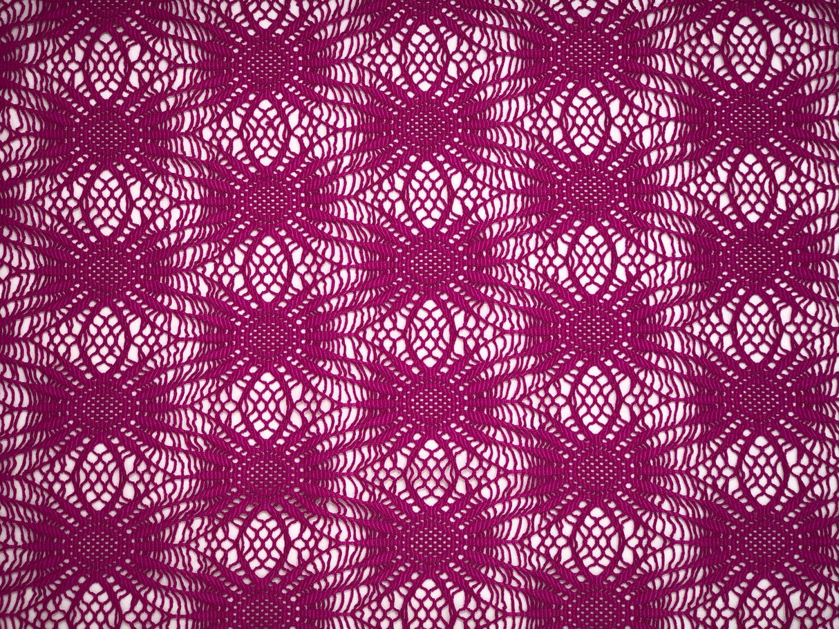1 Yard Crochet Lace Fabric for Dresses, Overlays, and Elegant Apparel 60 Inches Wide