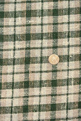 1 Yard Rustic Green Plaid Mesh Linen Natural Apparel Fabric 60" Width