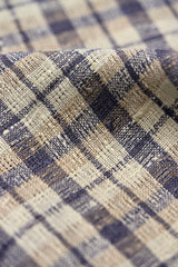 1 Yard Dusk Pure Linen Rustic Plaid 3-Tone Mesh Fabric Midweight 60 Inch Width