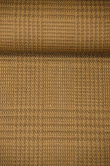 1 Yard Mocha Pure Linen 2-Tone Houndstooth LargeCheck Fabric Heavyweight 60 Inch Width