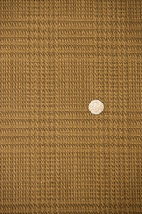 1 Yard Mocha Pure Linen 2-Tone Houndstooth LargeCheck Fabric Heavyweight 60 Inch Width