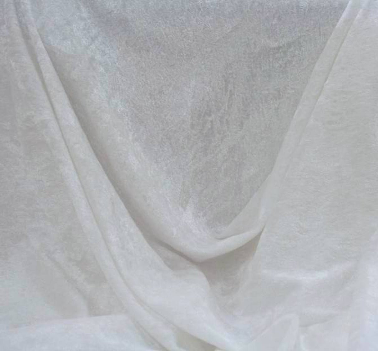 1 Yard Stretch Crushed Velvet Fabric Optic White Drapey Apparel Textile width