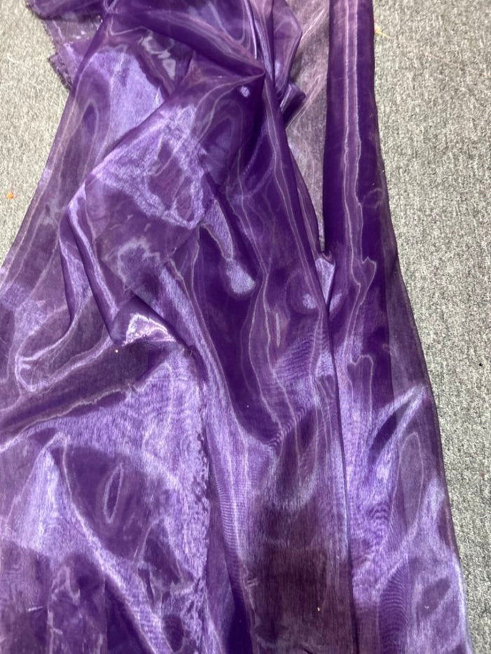 1 Yard Crinkle Barbie Organza Fabric Two Tone Sheer Polyester for Decor Events & Crafts