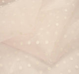 1 Yard Crystal Organza Pink with White Dots Fabric 58/59 Inches Wide