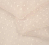 1 Yard Crystal Organza Pink with White Dots Fabric 58/59 Inches Wide