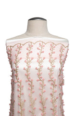1 Yard Tulle Lace Fabric Embroidered Applique Intricate 3D Pattern Elegant 52/54" Wide