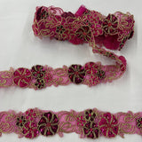 1 Yard Beaded Corded Embroidered Lace Trim 1.5" Wide 100% Polyester Organza for Dresses & Costumes
