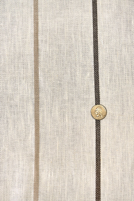 1 Yard Linen Novelty Herringbone Yarn Dyed Stripe Fabric Softened Color 54" Width