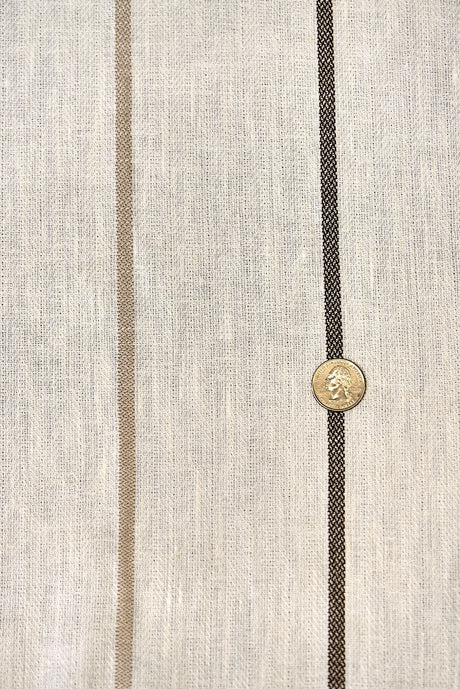 1 Yard Linen Novelty Herringbone Yarn Dyed Stripe Fabric Softened Color 54" Width