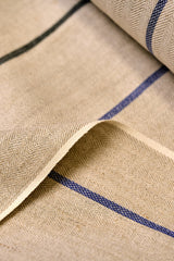 1 Yard Classic Navy Herringbone Stripe Linen Soft Apparel Fabric 54" Width