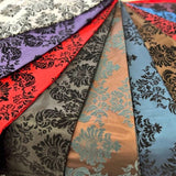 1 Yard Ornate Damask Flocking Taffeta Fabric for Distinctive Decor 58" Width