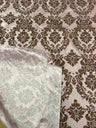 1 Yard Damask Flocking Taffeta Fabric Elegant Velvet Pattern 58 Inches Wide