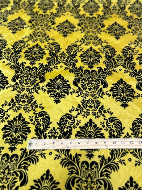 1 Yard Elegant Damask Flocking Taffeta Fabric for Decor & Events 58" Width