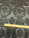 1 Yard Damask Flocking Taffeta Fabric 58 Inches Wide Elegant Velvet Design for Weddings & Décor
