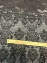 1 Yard Ornate Damask Flocking Taffeta Fabric for Distinctive Decor 58" Width