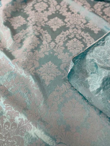 1 Yard Elegant Damask Flocking Taffeta Fabric for Decor & Events 58" Width