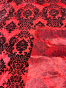 1 Yard Elegant Damask Flocking Taffeta Fabric for Decor & Events 58" Width
