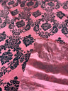 1 Yard Elegant Damask Flocking Taffeta Fabric for Decor & Events 58" Width