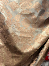 1 Yard Ornate Damask Flocking Taffeta Fabric for Distinctive Decor 58" Width