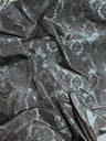 1 Yard Ornate Damask Flocking Taffeta Fabric for Distinctive Decor 58" Width