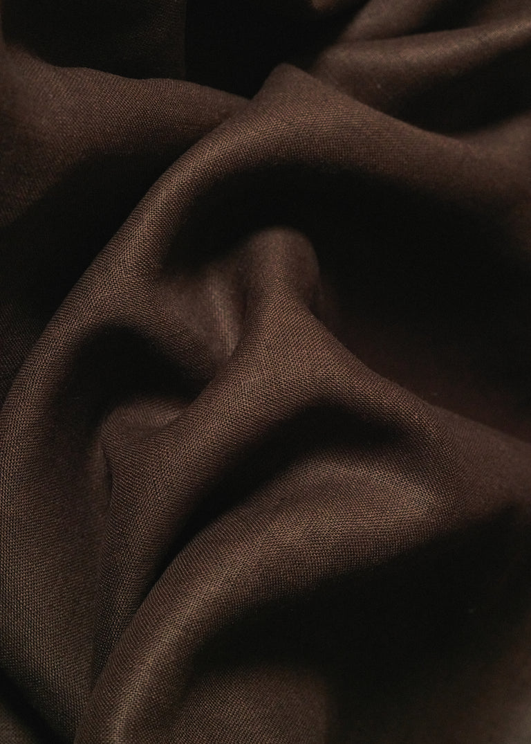 1 Yard Dark Chocolate Pure Linen Fabric, Stone Washed 5.5 oz Midweight 54 Inches
