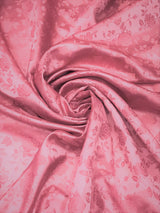 Dusty Rose Jacquard Satin Fabric - Dusty Rose, Reversible, 58"-60" Width (1 Yard)