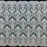 1 Yard Couture Beaded & Corded Bridal Lace with Sequins & Pearls Embroidered on Polyester Net Mesh, 54” Wide