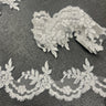 1 Yard Beaded & Corded Embroidered Lace Trim 3" Wide 100% Polyester for Dresses & Costumes