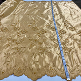 1 Yard Beaded Bridal Lace Fabric Embroidered on 100% Polyester Satin Black 54"