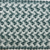 1 Yard Jade Beaded Lace Fabric with Pearls Embroidered on Polyester Net Mesh 52" Width