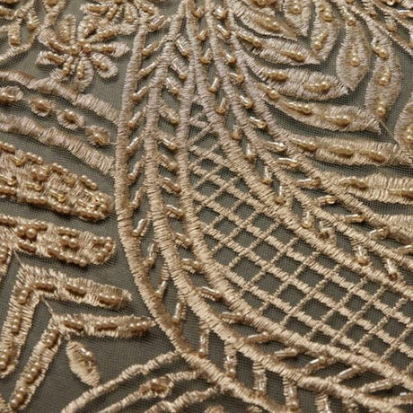 1 Yard Sophisticated Embroidered Beaded Sequined Lace Fabric 50/52" Wide Polyester for Wedding & Couture