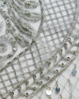 1 Yard Luxurious Beaded & Sequined Embroidered Lace Fabric 50/52" Wide