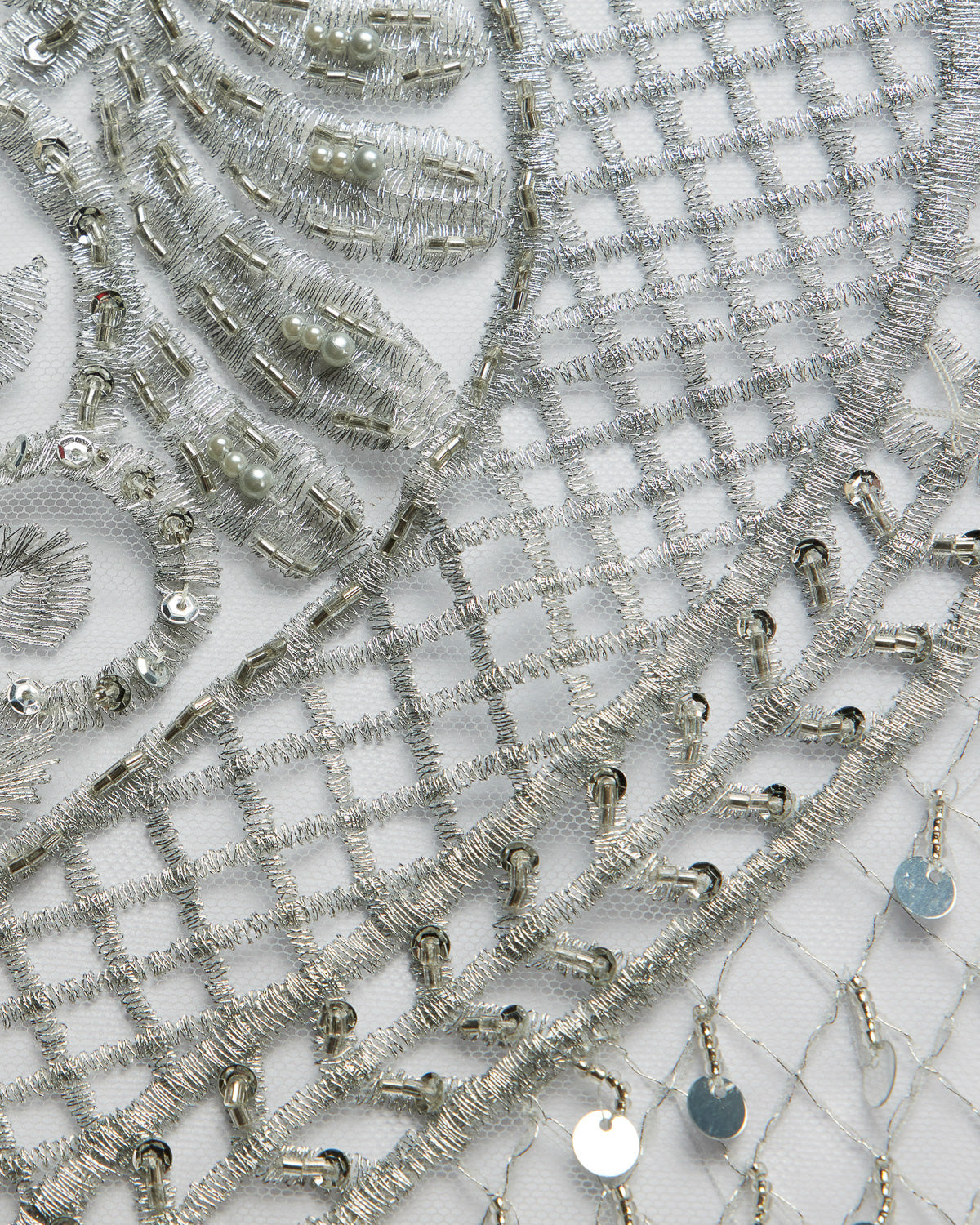 1 Yard Luxurious Beaded & Sequined Embroidered Lace Fabric 50/52" Wide