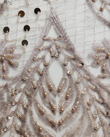 1 Yard Luxurious Beaded & Sequined Embroidered Lace Fabric 50/52" Wide